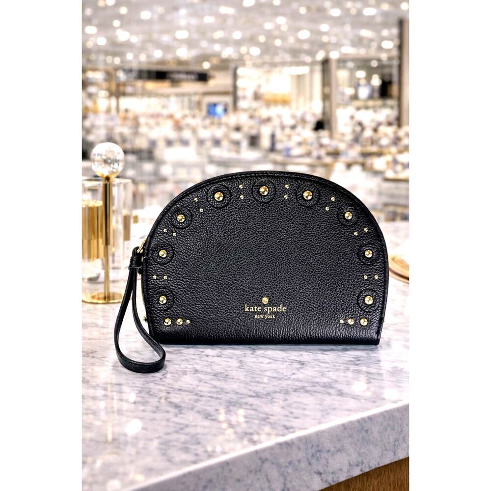 Kate Spade New York Shara Larchmont Studded Black Wristlet